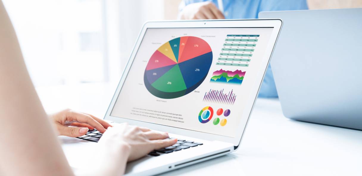 Manager creating solution business report