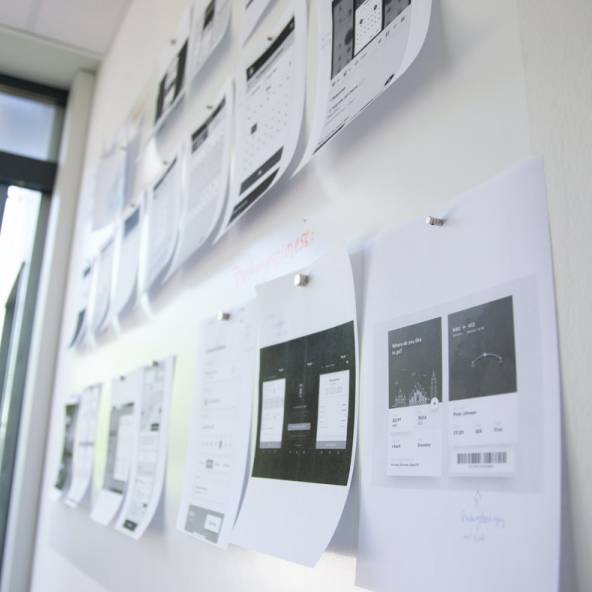 Different versions of a design prototype are presented for comparison